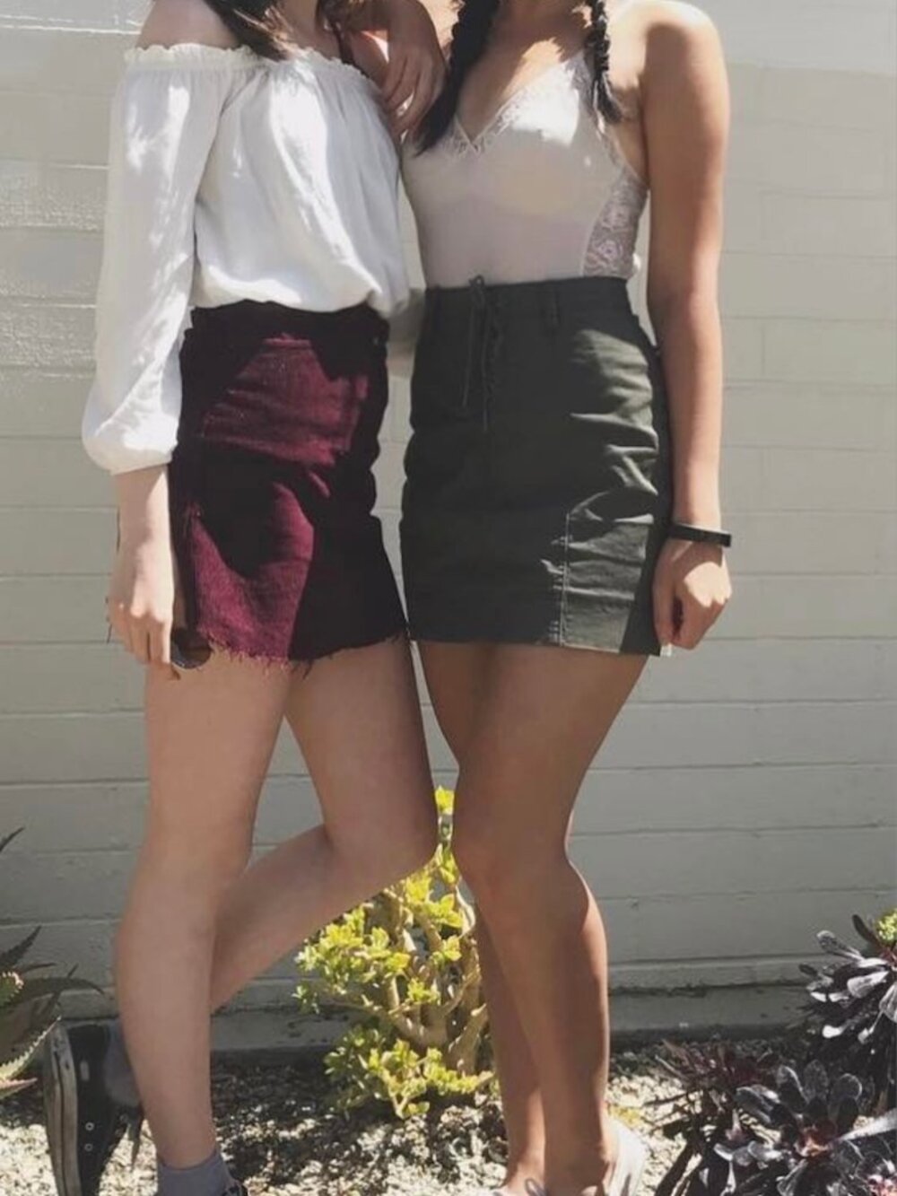 Hayden LA army green tie front skirt